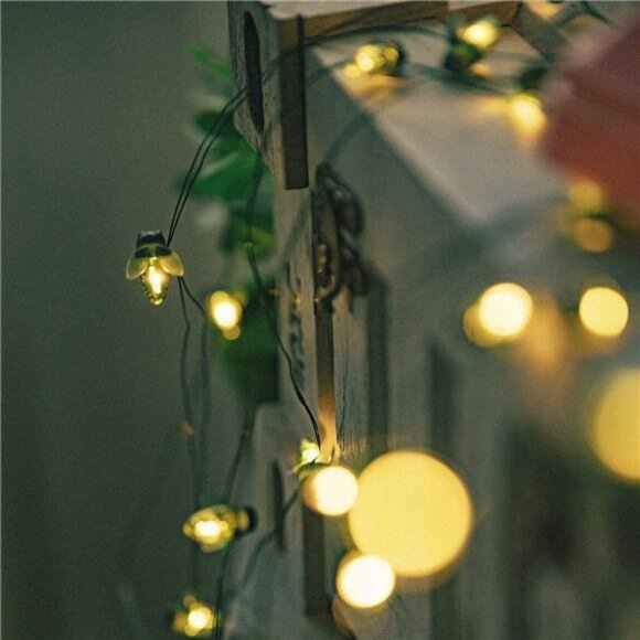 Solar Firefly Lights, 30 LED Solar Fireflies Lightning Bugs Fairy String - Picture 3 of 7